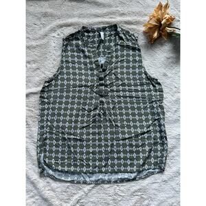 Amisu Deep Green Sleeveless Top Size Large